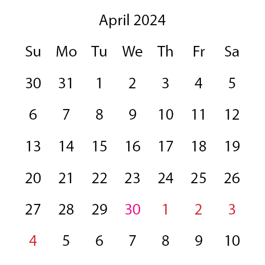 Spring Calendar